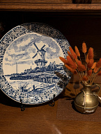 Тарелка керамическая Delft Blue «Мельница в Wijk bij Duurstede»