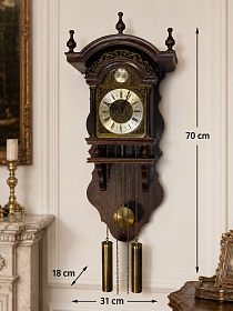 Голландские часы с боем и маятником, Tempus Fugit